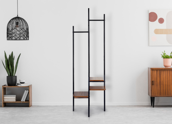 Homelux Suport pentru haine în picioare pe mai multe niveluri, cu rafturi [7]