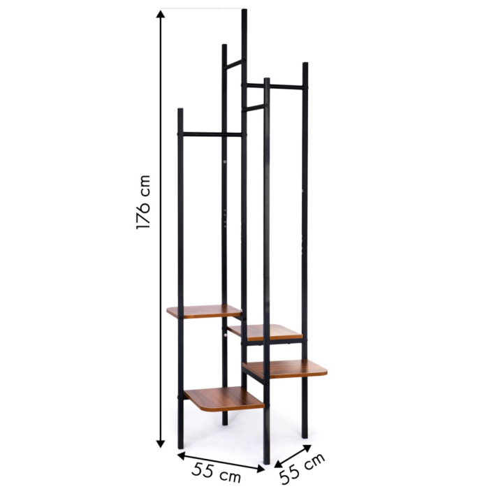 Homelux Suport pentru haine în picioare pe mai multe niveluri, cu rafturi [8]