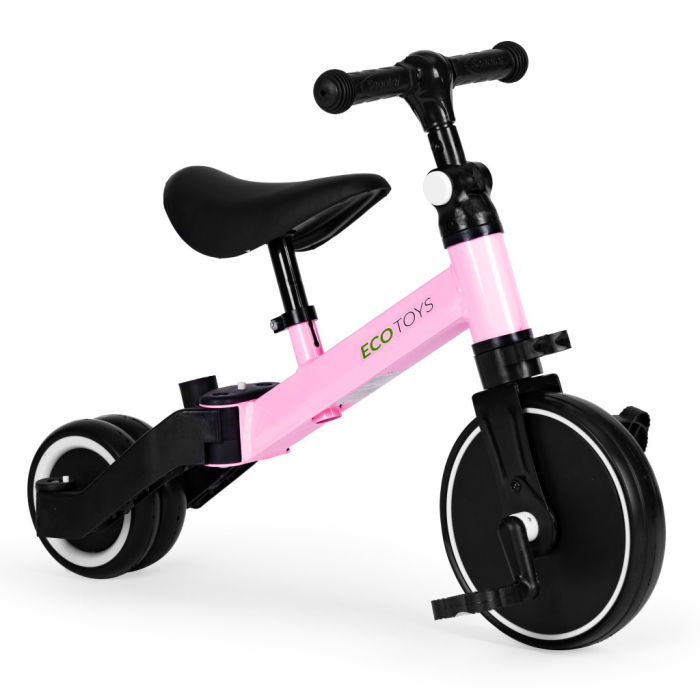 Homelux Triciclu cu mâner de împins 2 în 1 roz [5]