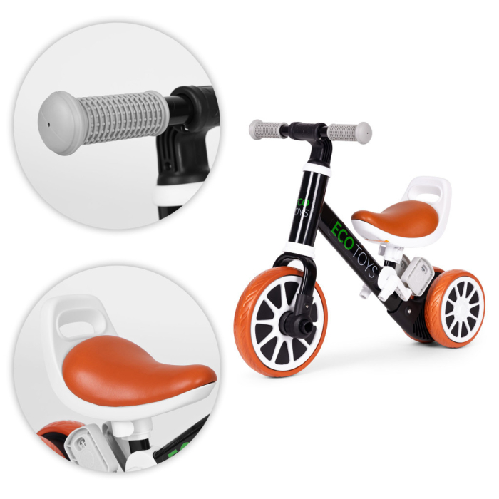 Homelux Triciclu jogging biciclete cu pedale 2 în 1 negru [6]