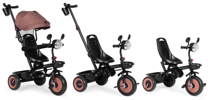 Homelux Triciclu triciclu cu scaun pivotant și parasolar 3in1 maro [7]