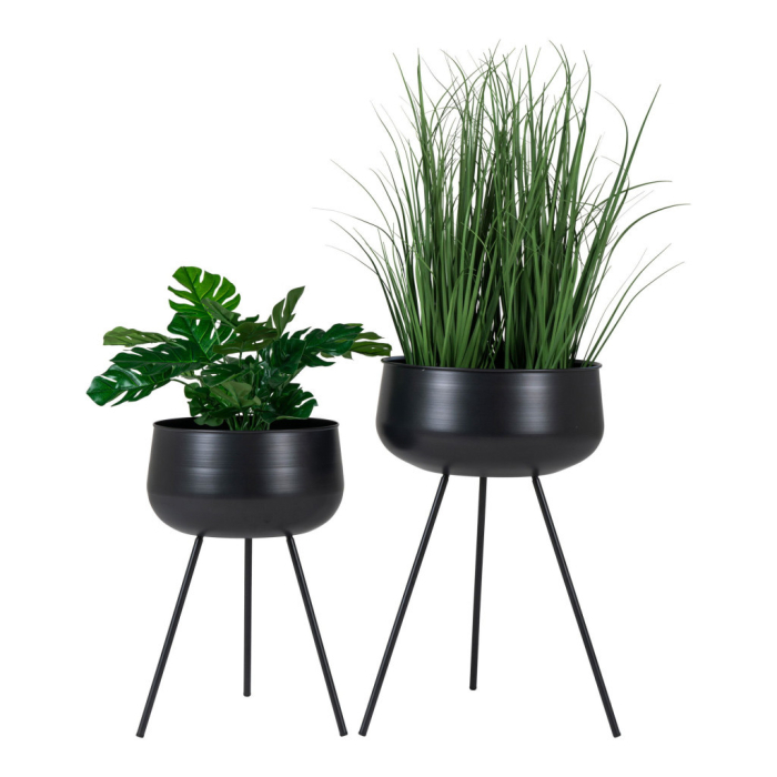House Nordic Ardola Ghivece de flori, oțel, negru, 2pcs [3]