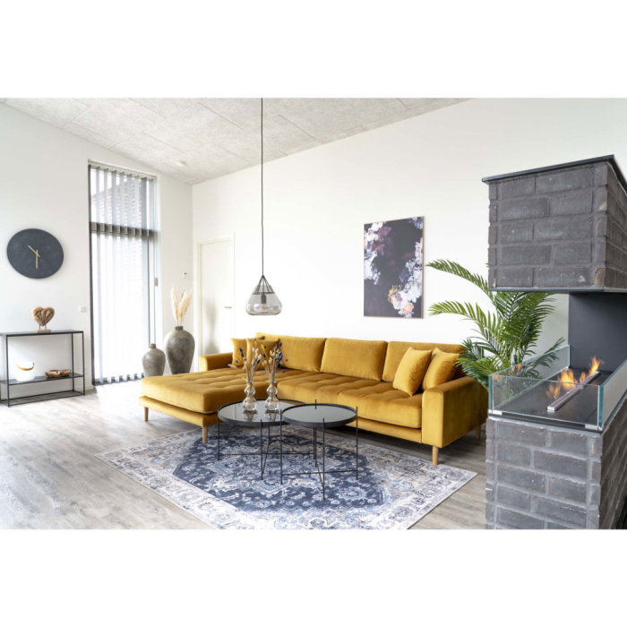 House Nordic Canapea de colț Lido, orientată spre stânga, din catifea galben muștar [6]