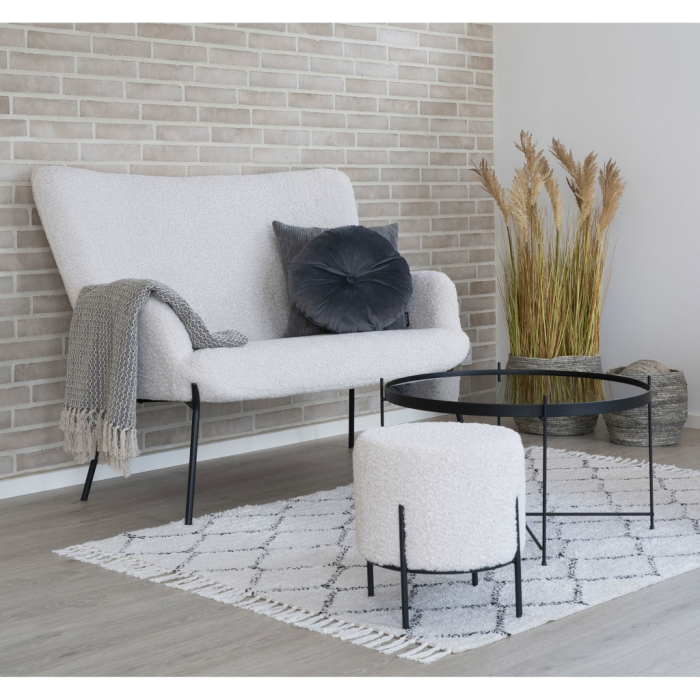 House Nordic Canapea Glasgow cu 2 locuri, imitație de piele de oaie [2]