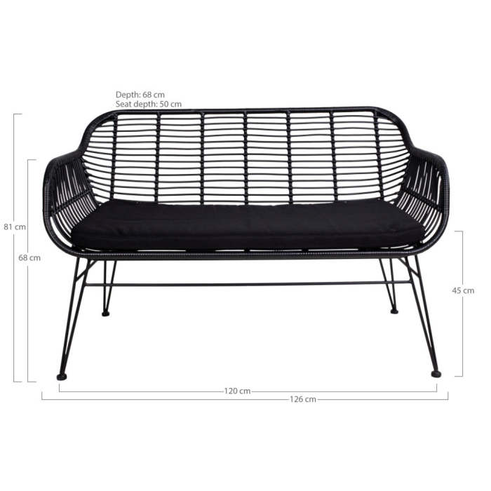 House Nordic Canapea Trieste din poliratan cu pernă [6]