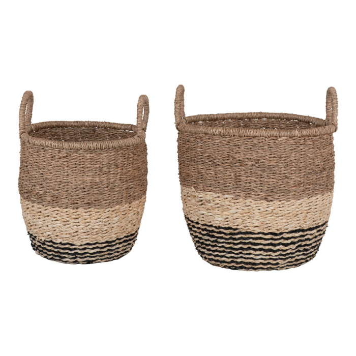 House Nordic Coșuri Lima, iarbă de mare, natural/maro/negru, 2pcs [4]