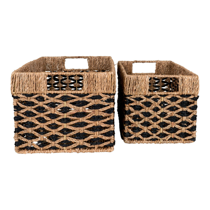 House Nordic Coșuri Salar, iarbă de mare, negru/natural, 2pcs [3]