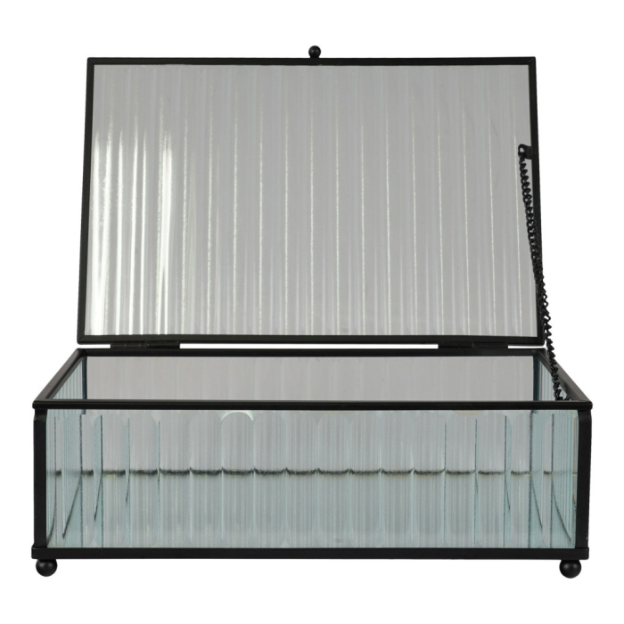 House Nordic Cutie cadou Santorini, sticlă/metal, negru, 20x13x7 cm [5]