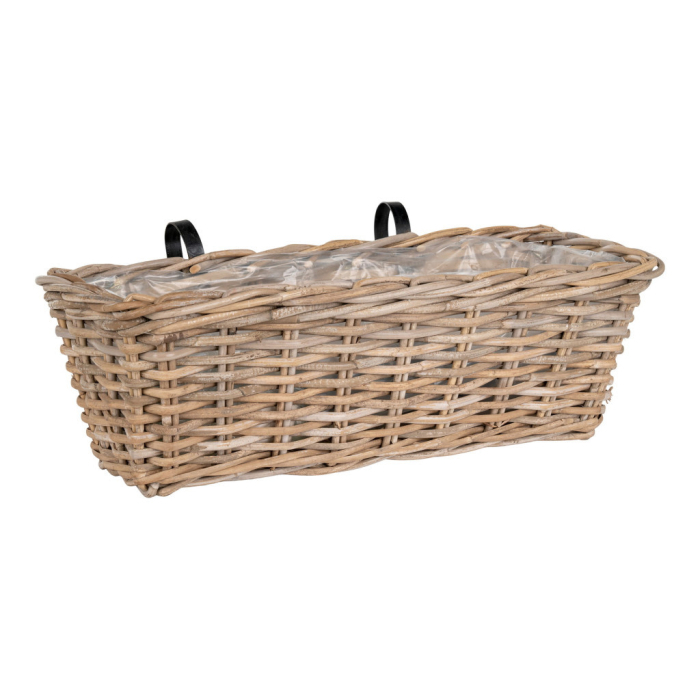 House Nordic Cutie de flori din răchită Batu, rattan cubu, natural 60x20x23 cm [3]