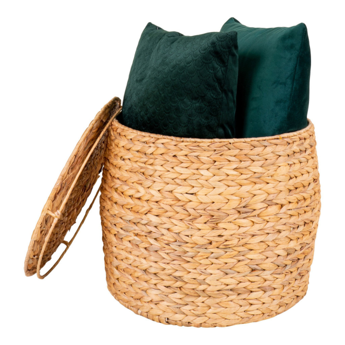 House Nordic Delia masă mică din răchită cu depozitare, jacint de apă, naturală, Ø43x34 cm [3]