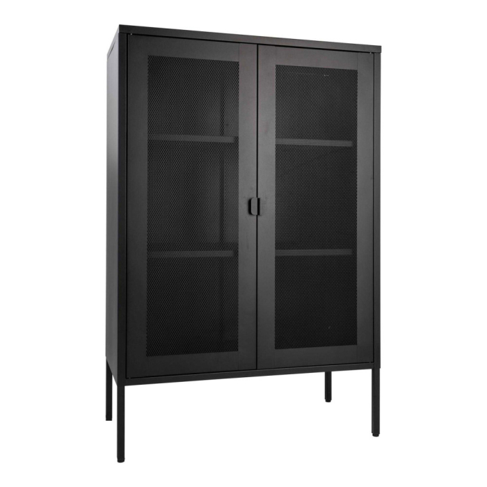 House Nordic Dulap Melbourne, metal negru, 2 uși cu plasă, 80x40x120 cm [3]