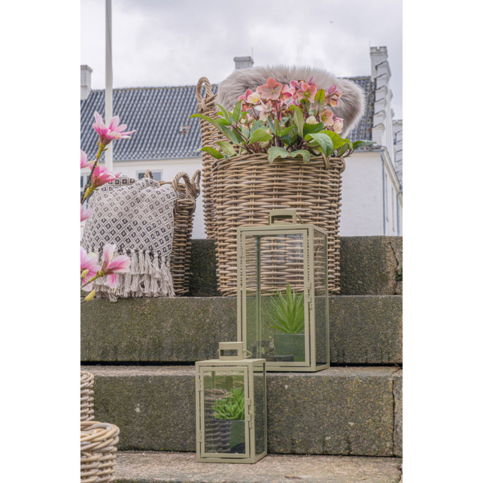 House Nordic Felinare decorative Corfu, metal/vidră, verde, set de 2 [7]