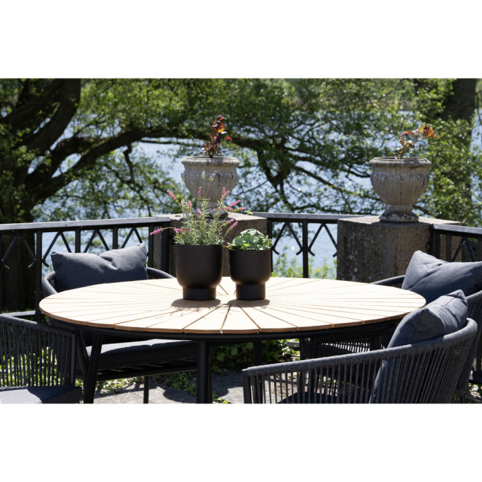 House Nordic Fulda Ghivece de flori, metal, negru, 2pcs [6]