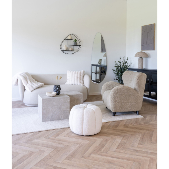 House Nordic Galena pernă, blană faux, alb 45x45 cm [5]