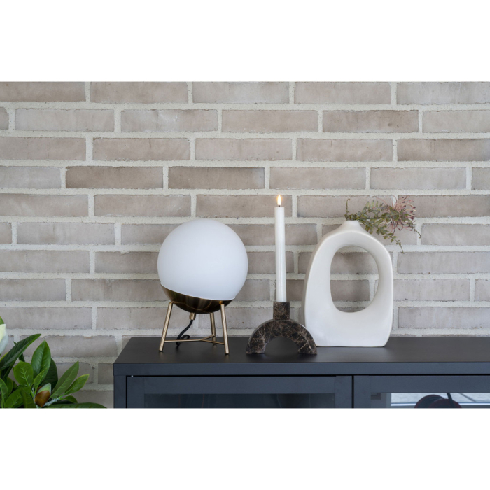 House Nordic Lampă de masă Chelsea, sticlă albă, cupru 20 cm [2]