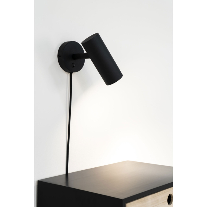 House Nordic Lampă de perete Paris, negru, cablu împletit de 190 cm [2]