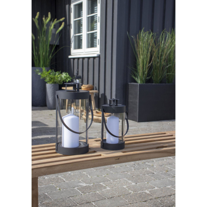 House Nordic Lanterne decorative Bondi, oțel / sticlă, negru, set de 2 [2]