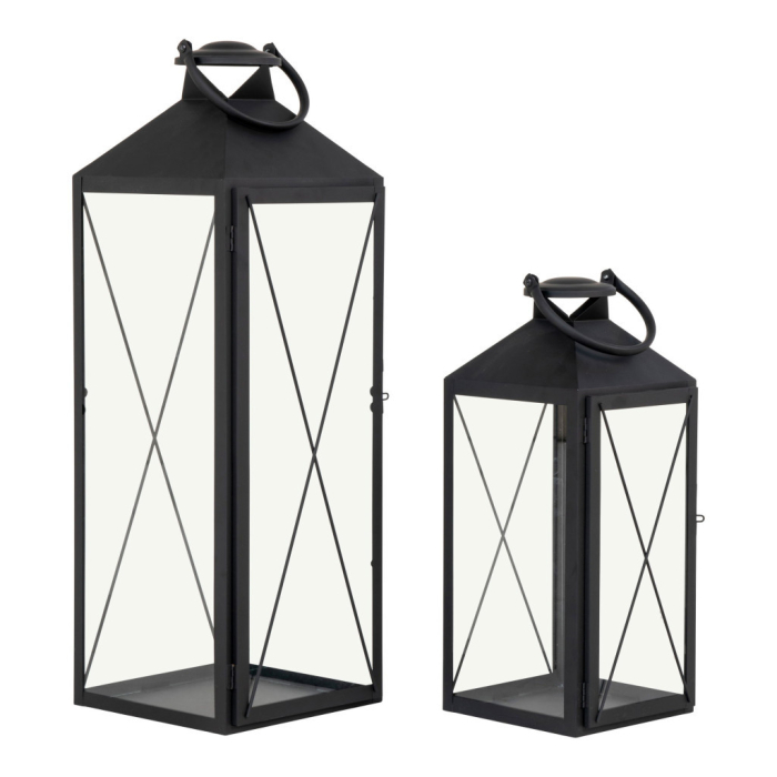 House Nordic Lanterne decorative Casa, oțel/vidră, negru, set de 2 [5]