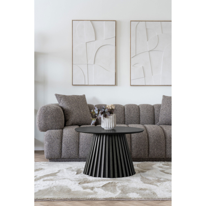 House Nordic Masă de cafea Osaka furnir stejar, negru, ø70x45 cm [5]