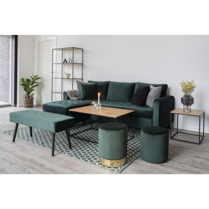 House Nordic Masă de cafea Vita cu efect de stejar, cadru negru 60x90x45 cm [2]