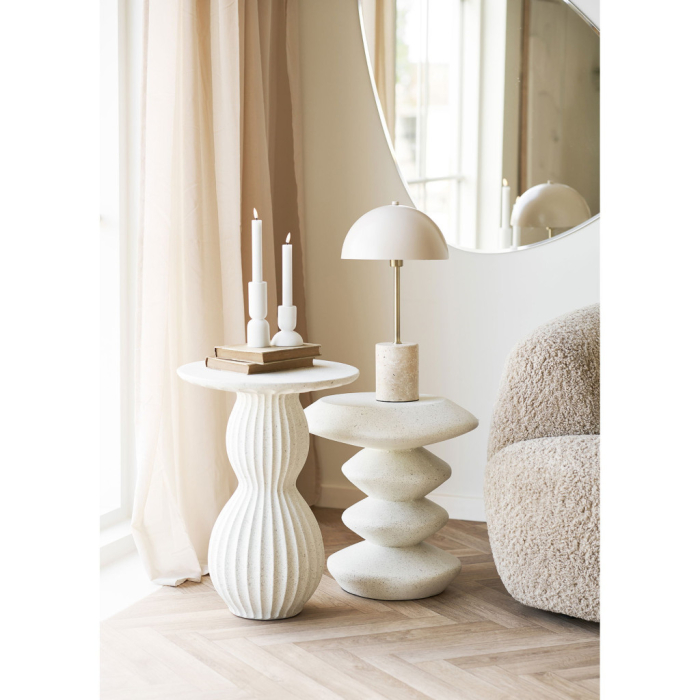 House Nordic Măsuță de cafea Newtown din fibră de lut, alb, ø40x55 cm [6]