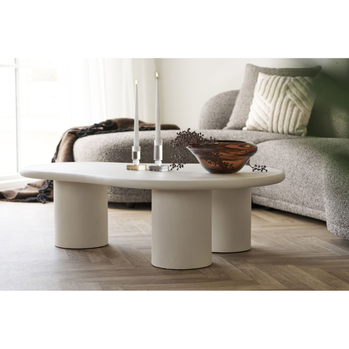 House Nordic Măsuță de cafea Palmera efect ciment, alb, 80x120x35 cm [5]