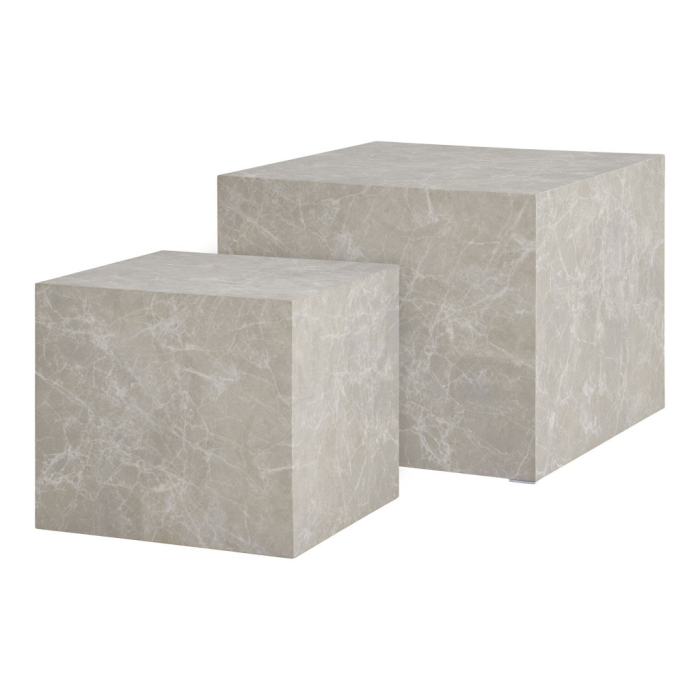 House Nordic Măsuță de cafea Prague efect marmură, bej, set de 2 piese [4]