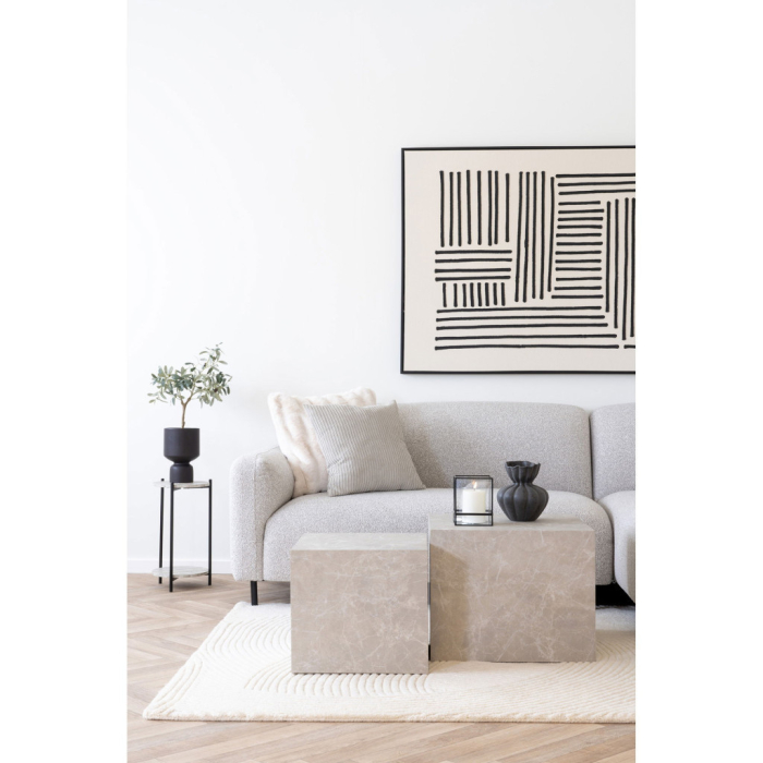 House Nordic Măsuță de cafea Prague efect marmură, bej, set de 2 piese [2]