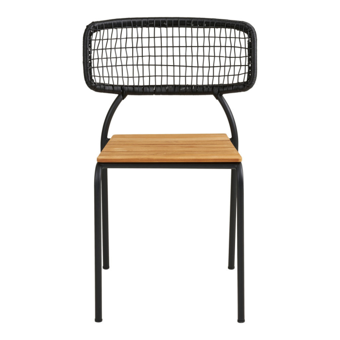 House Nordic Nashville scaun de luat masa, tec, frânghie neagră, negru [2]