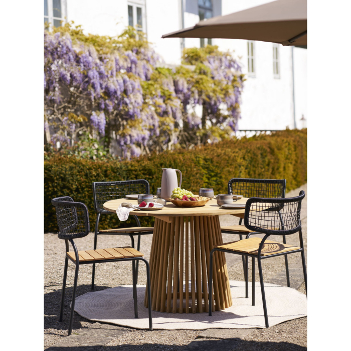 House Nordic Nashville scaun de luat masa, tec, frânghie neagră, negru [7]