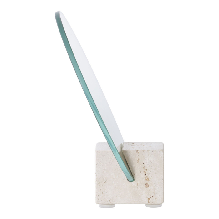 House Nordic Oglindă de masă, travertin, natural ø18x18 cm [4]