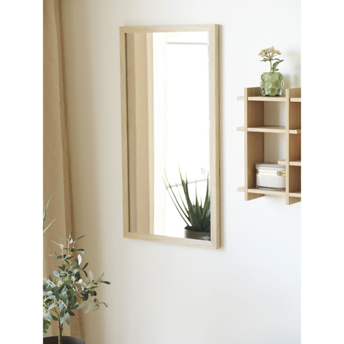 House Nordic Oglindă de perete Scottsdale cu ramă din lemn, naturală, 45x75 cm [4]