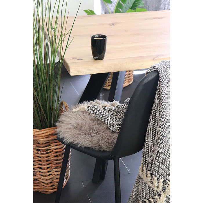 House Nordic Pernă de scaun din piele de miel, ciupercă, 35 cm [2]