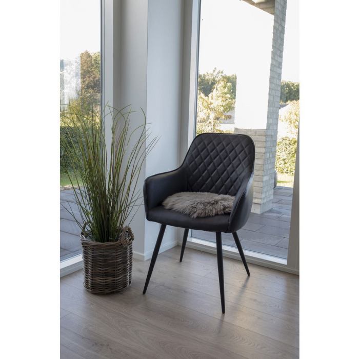 House Nordic Pernă de scaun din piele de miel, ciupercă, 35 cm [3]