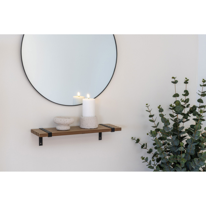 House Nordic Raft de perete Luxor, furnir de frasin, metal, natural, negru 50x15x10 cm [2]