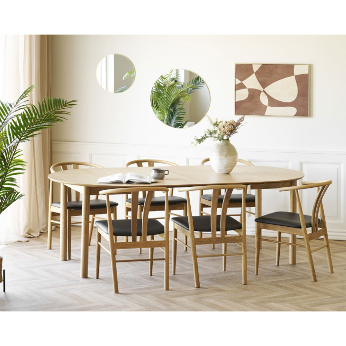 House Nordic Scaun Artenara, stejar cu scaun PU, natural/negru [6]