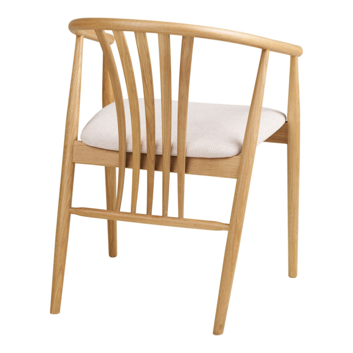 House Nordic Scaun de dining Agustin, stejar cu scaun din tesatura, natural/nisip [4]
