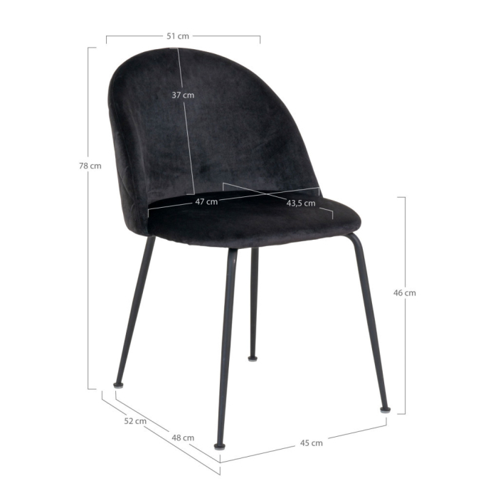 House Nordic Scaun de dining Geneve negru-negru [5]
