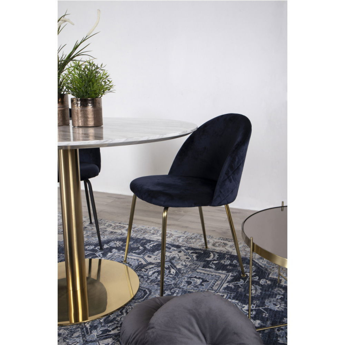 House Nordic Scaun de sufragerie Geneve albastru-brass [7]