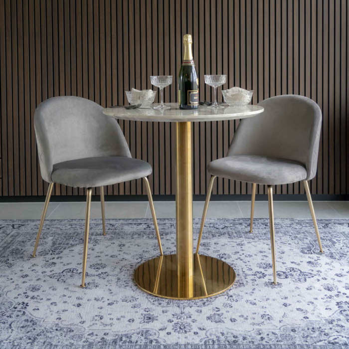 House Nordic Scaun de sufragerie Geneve gri-brass [10]