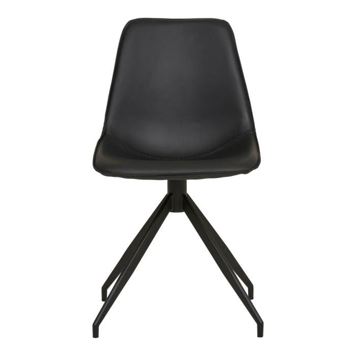 House Nordic Scaun de sufragerie rotativ Monaco din piele ecoblack [3]