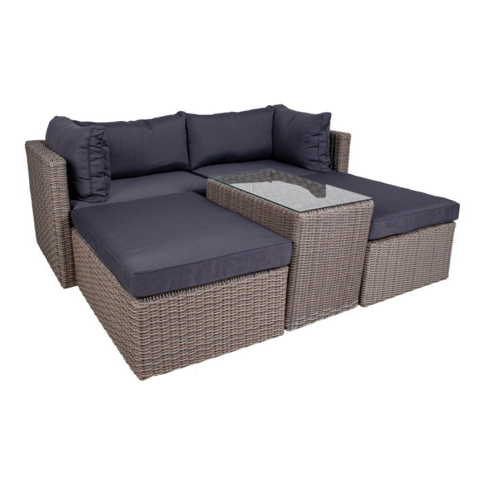 House Nordic Set mobilier de grădină Rossi, polyrattan, gri kubu [3]
