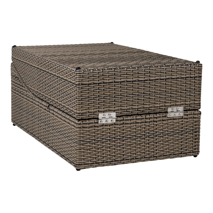 House Nordic Șezlong Split, polyrattan, gri kubu, cu pernă [6]