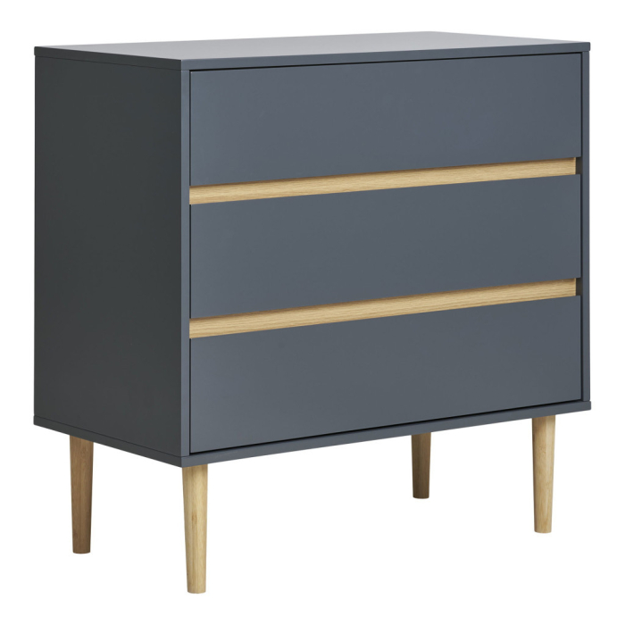 House Nordic Sideboard Bisley cu 3 sertare, lemn vopsit, gri închis 80x40x80 cm [3]