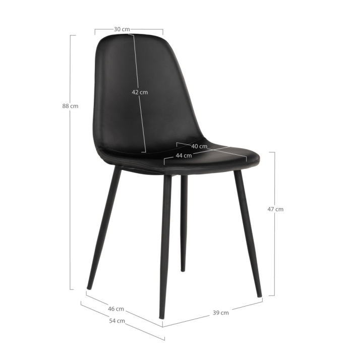 House Nordic Stockholm scaun de luat masa ecobleather negru [6]