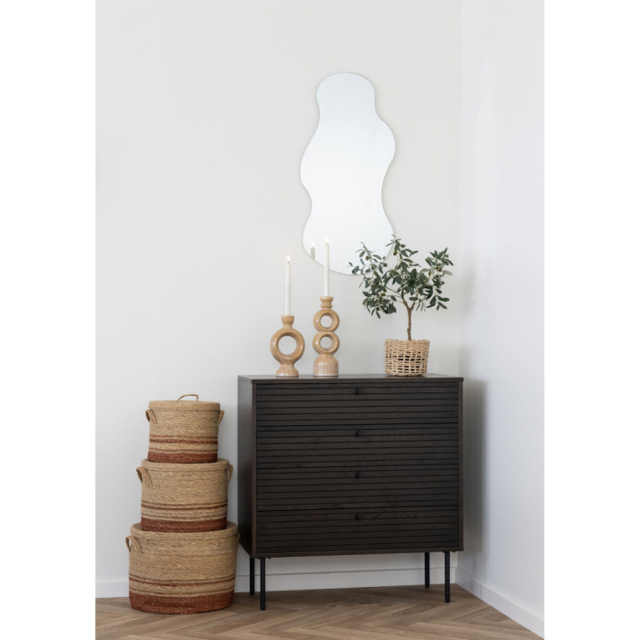 House Nordic Suport lumânare, ceramică, maro 13,5x8,8x23,4 cm [6]