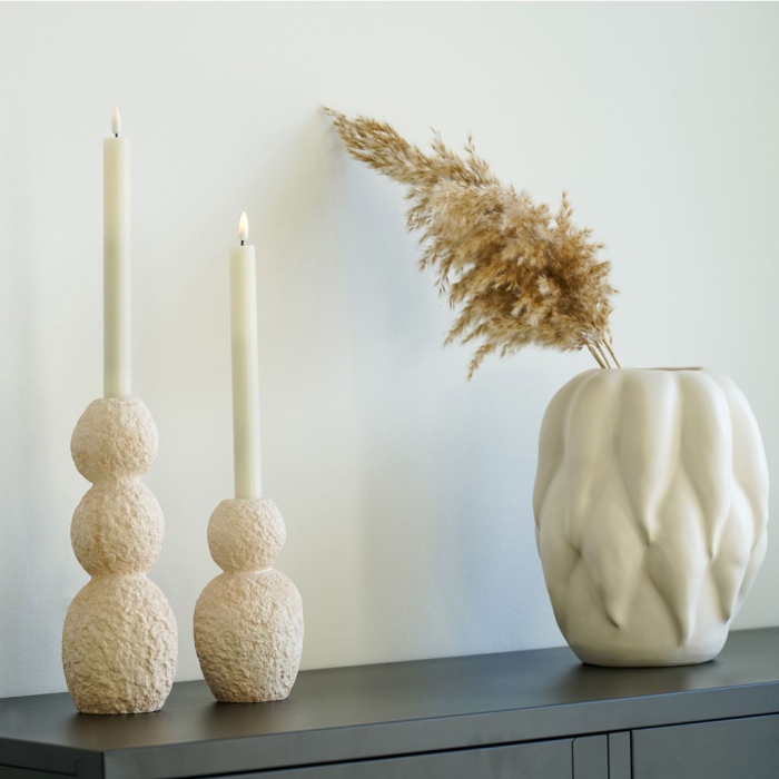 House Nordic Suport lumânare, ciment, natural, 2pcs [2]