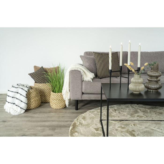 House Nordic Suport lumânare, metal, negru, 15x28x21 cm [2]