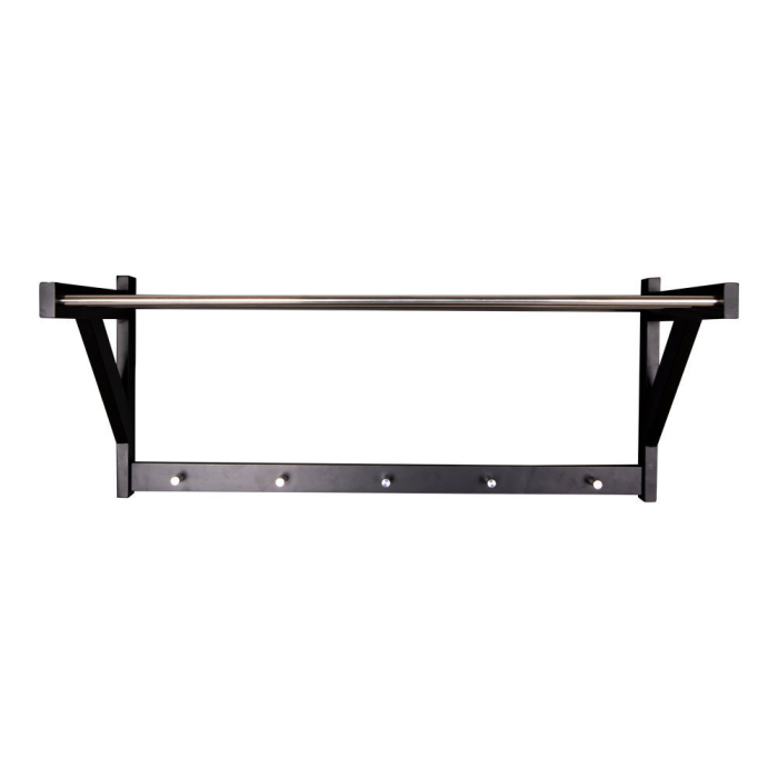 House Nordic Suport pălării Padova, lemn negru, oțel negru 78x32 cm [3]