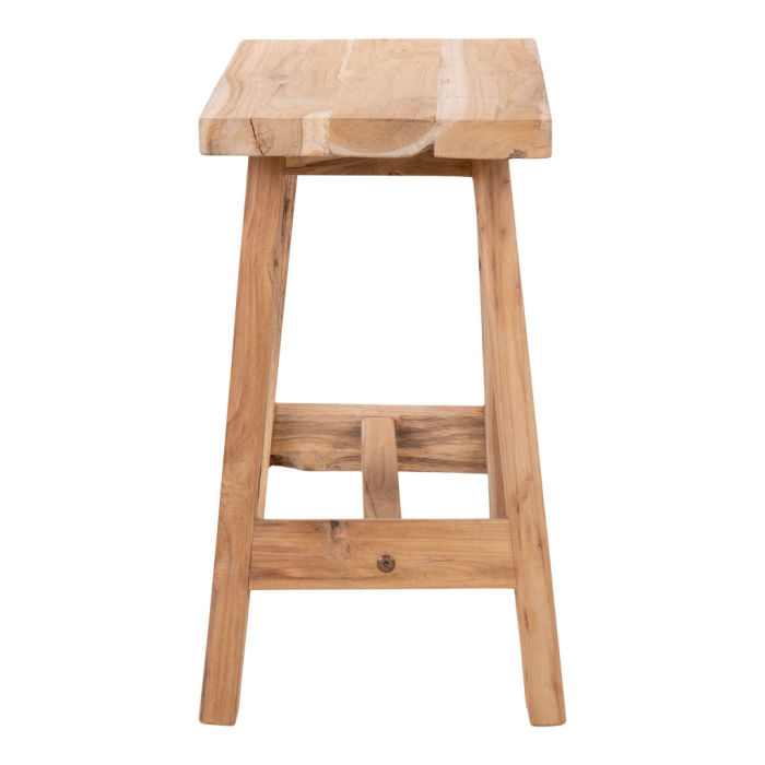 House Nordic Taburet Barcelona, lemn de tec, natură, 50x25x45 cm [4]